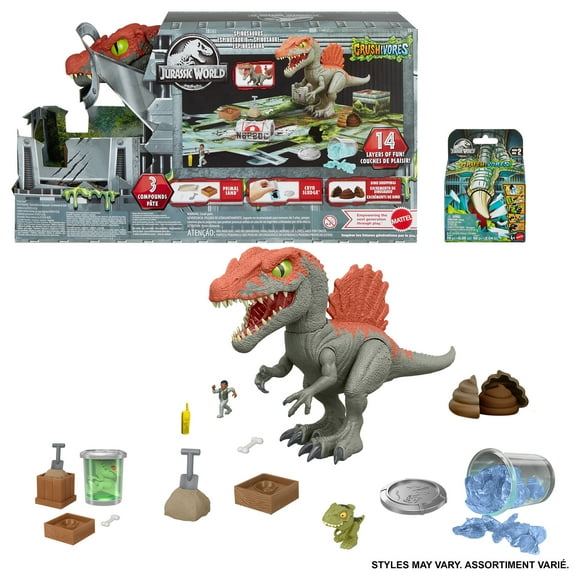 Crushivores Spinosaurus Cage Crasher and Crushivores Mini Dinosaur (Characters May Vary)