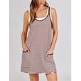 thumbnail image 3 of otnbgsr Women's Casual Summer Tennis Dress Sleeveless V Neck Athletic Mini Dress with Built-In Shorts Striped Vacation Outfit, 3 of 8