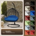 thumbnail image 5 of LeisureMod Hanging Swing Chair Two-Person Seater Egg Chair Black Frame in Teardrop Design with Armrest Removable Zippered Washable Polyester Cushion Cover for Indoor and Patio Recluse Collection, 5 of 11