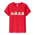 thumbnail image 2 of Aligament Christmas Shirts for Women, Red Christmas Gifts, Women's Santa Print Round Neck Short Sleeve T Shirt Top, 2 of 5