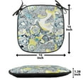 thumbnail image 5 of Mandala Chair Seating Cushion Set of 12, Floral Mandala Ornamental Vintage Blooming Flowers Foliage Leaves Garden Themed, Seat Pads with Anti-slip Backing, 16"x16", Yellow Blue, by Ambesonne, 5 of 7