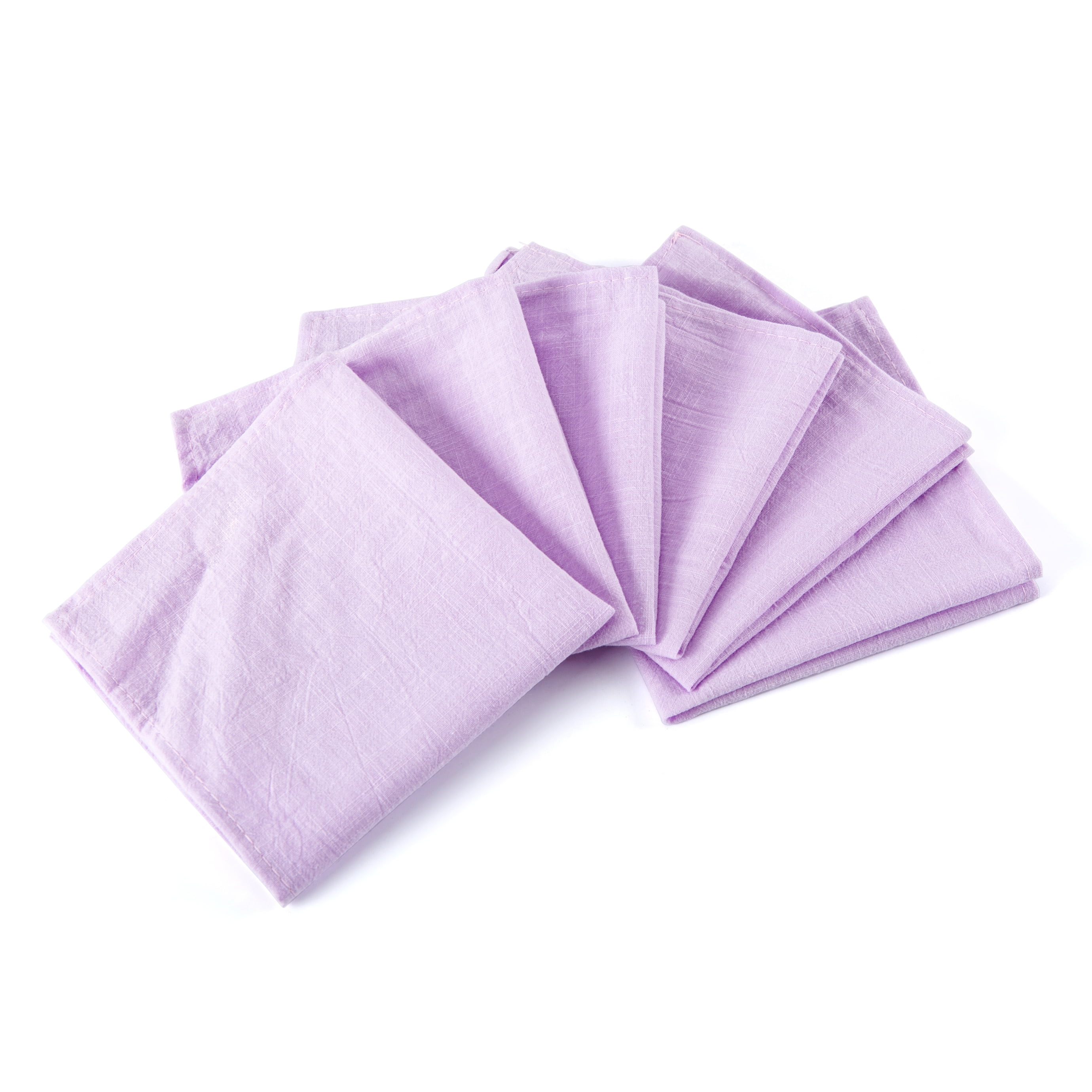 Lavender Cotton Napkins, Set Of Six Natural Cloth Napkins, Cloth Dining