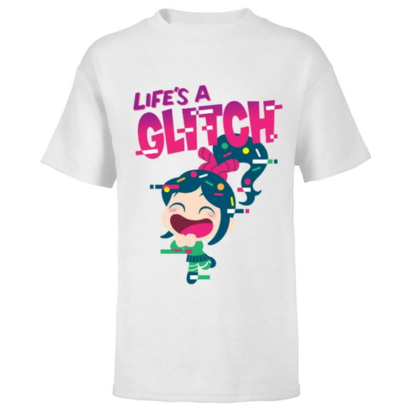 Disney Ralph Breaks the Internet Vanellope Glitch T-Shirt - Short Sleeve T-Shirt for Kids - Customized-White