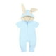 thumbnail image 1 of Body De Bebé Canastilla Onesies Para Niño Recién Nacido Orejas De Conejo Con Capucha Pantalones De Manga Corta Mameluco Mono Azul Odeerbi  LM103-2066, 1 of 9