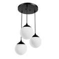 thumbnail image 2 of Hunter - Hepburn 3-light Matte Black, Medium Size Cluster Light, Dimmable, Mid Century Modern Style, Round Shaped, for Bedrooms, Dining, Living Rooms - 19757, 2 of 7