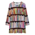 thumbnail image 2 of Bookworm Antique Book Library, Vintage Book Shelf Loose Dress Evening Dress Summer Dresses for Women Luxury Dress Long Sleeved Dress, 2 of 4