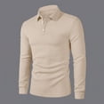 thumbnail image 4 of Golf Shirts for Men Button Collared Shirt Long Sleeve Pullover Tops Modern Soft Casual Weekend Athletic Travel Top (Khaki,S), 4 of 8