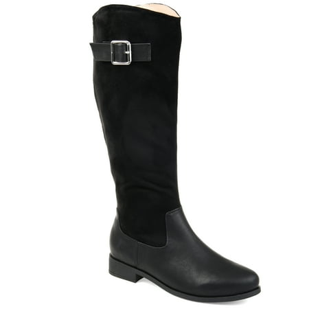 Brinley Co. - Womens Comfort Wide Calf Two-tone Riding Boot - Walmart.com