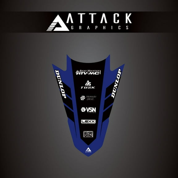 Attack Graphics Renegade Rear Fender Decal Yz Blue for Yamaha Yz450Fx 2024-2026