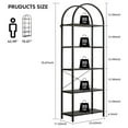 thumbnail image 3 of Kojooin Bookshelf,Arched Bookshelf 4/5 Tier,Tall Standing Display Racks with Metal Frame, 3 of 7
