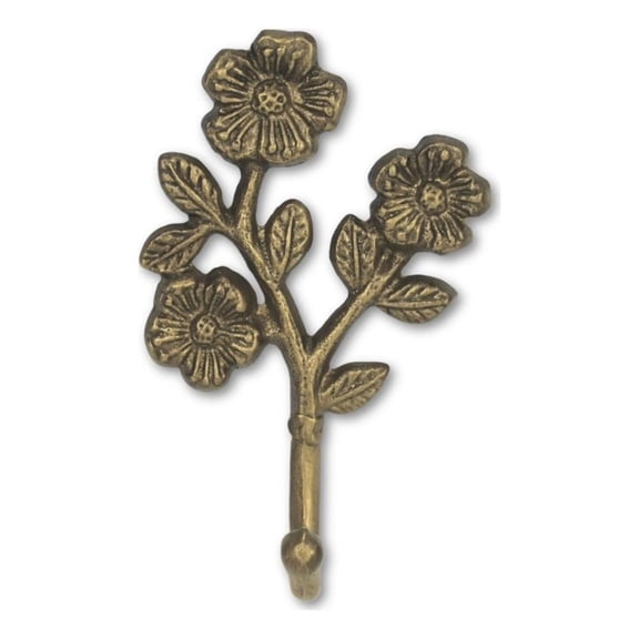 Cheungs 6119GD Mythra Flower Cast Iron Wall Hook - Golden