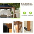 thumbnail image 6 of INTER HUT 12x16 FT Wooden Finsh Aluminum Frame Hardtop Gazebo with Textilene Nettings and Curtains, 6 of 7
