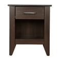 thumbnail image 3 of Dtwnek Wood Nightstand with Bottom Shelf and Handle, 1 Drawer Beside Table for Living Room, Bedroom, Dark Brown, 3 of 4