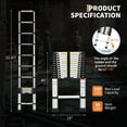 thumbnail image 2 of Studyset 12.5FT Aluminum Telescoping Ladder with 2 Triangle Stabilizers,Lightweight Multi-Purpose Portable Ladder,330LB Capacity Collapsible Extension Ladder for Home RV Outdoor Work, 2 of 8