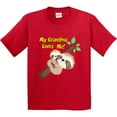 thumbnail image 3 of Inktastic My Grandma Loves Me Sloth Youth T-Shirt, 3 of 5