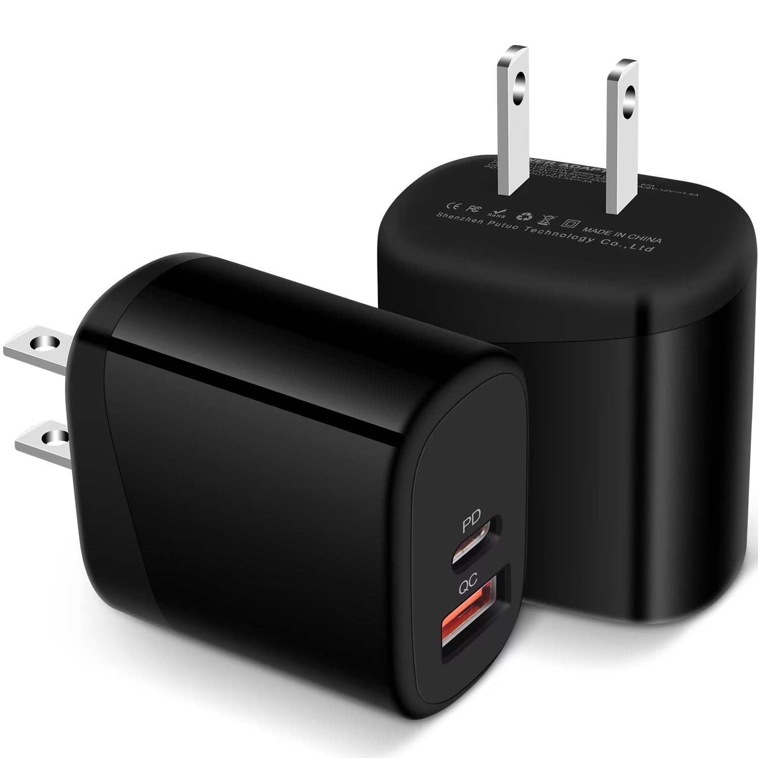 USB C Block,FiveBox 2pack USB C Wall Charger Block 20W PD Type C
