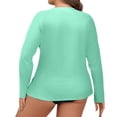 thumbnail image 5 of Women's UPF 50+ Long Sleeve Rash Guard with Crew Neck and Raglan Sleeves Featuring Moisture Wicking Fabric for Swimming Surfing Hiking Fishing and Daily Casual Wear Mint Green XXXXXL, 5 of 5