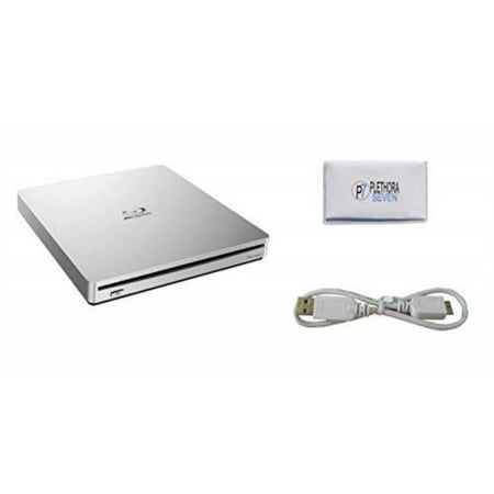 Pioneer BDR-XS06 Slim Portable Blu-Ray Writer USB 3.0 BD/DVD/CD 6x External Slot Burner (Silver) for MAC + Bonus Microfiber