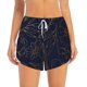 thumbnail image 2 of Balery Copper-Gold Gloss Outline Flower Pantalones cortos deportivos para mujer con forro y dos bolsillos, elásticos, para entrenamiento, gimnasio, yoga-Large, 2 of 7