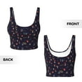 thumbnail image 5 of Fotbe Mushrooms3 Pattern Womens' Sports Bra Longline Wirefree Padded with Medium Support Sports Moisture-Wicking Workou Vest,Tank Top-, 5 of 9