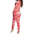 thumbnail image 2 of Fashnice Combinaison pour Femmes Col en V Pyjama Moulant à Rabat Boutonné Confortable pour les Vacances TG, 2 of 3