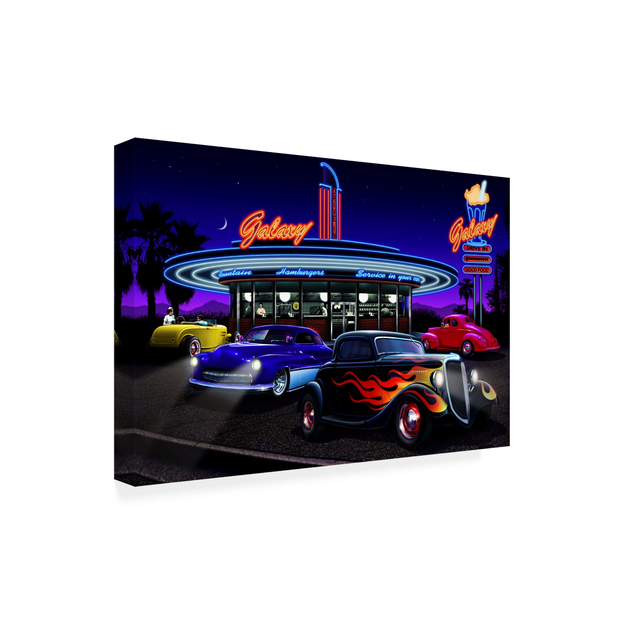 Trademark Fine Art 'Diners and Cars VII' Canvas Art by Helen Flint