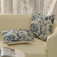 thumbnail image 4 of Navy Blue Chinoiserie Pillow Covers 18x18 Inch 2 Pcs Spring Floral Decor Throw Pillows Boho Vintage Flower Summer Seasonal Outdoor Decoration Pillowcase Linen Cushion Cover for Couch Sofa Bed, 4 of 6