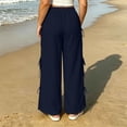 thumbnail image 5 of ThriftyPlait Womens Plus Size Baggy Pants Cotton Ruched Casual Flowy Pants Loose Fit High Rise Pants Drawstring Wide Leg Elastic Waist Trousers, 5 of 7