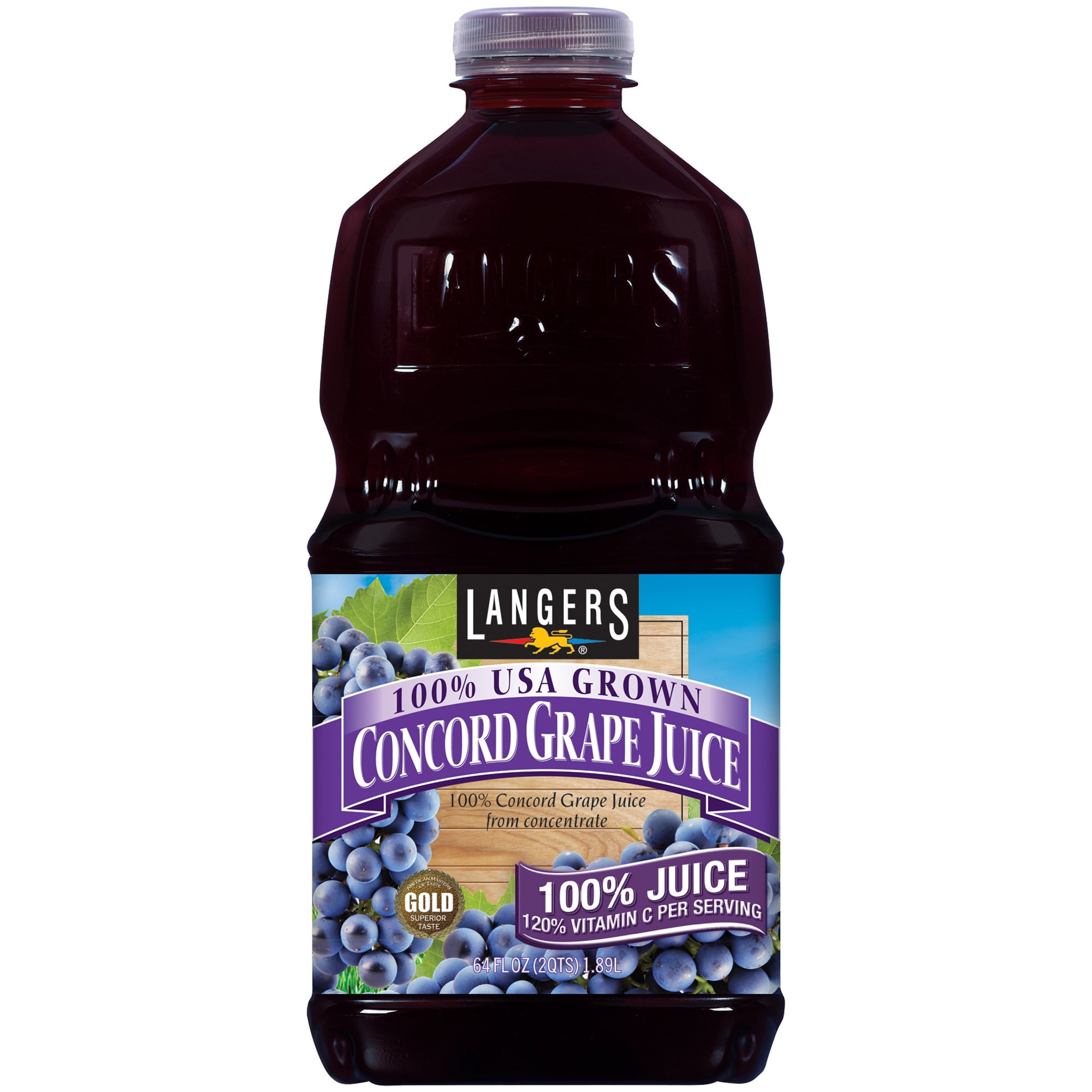 Langers 100 Juice, Concord Grape With Vitamin C, 64 Fl Oz, 1 Count