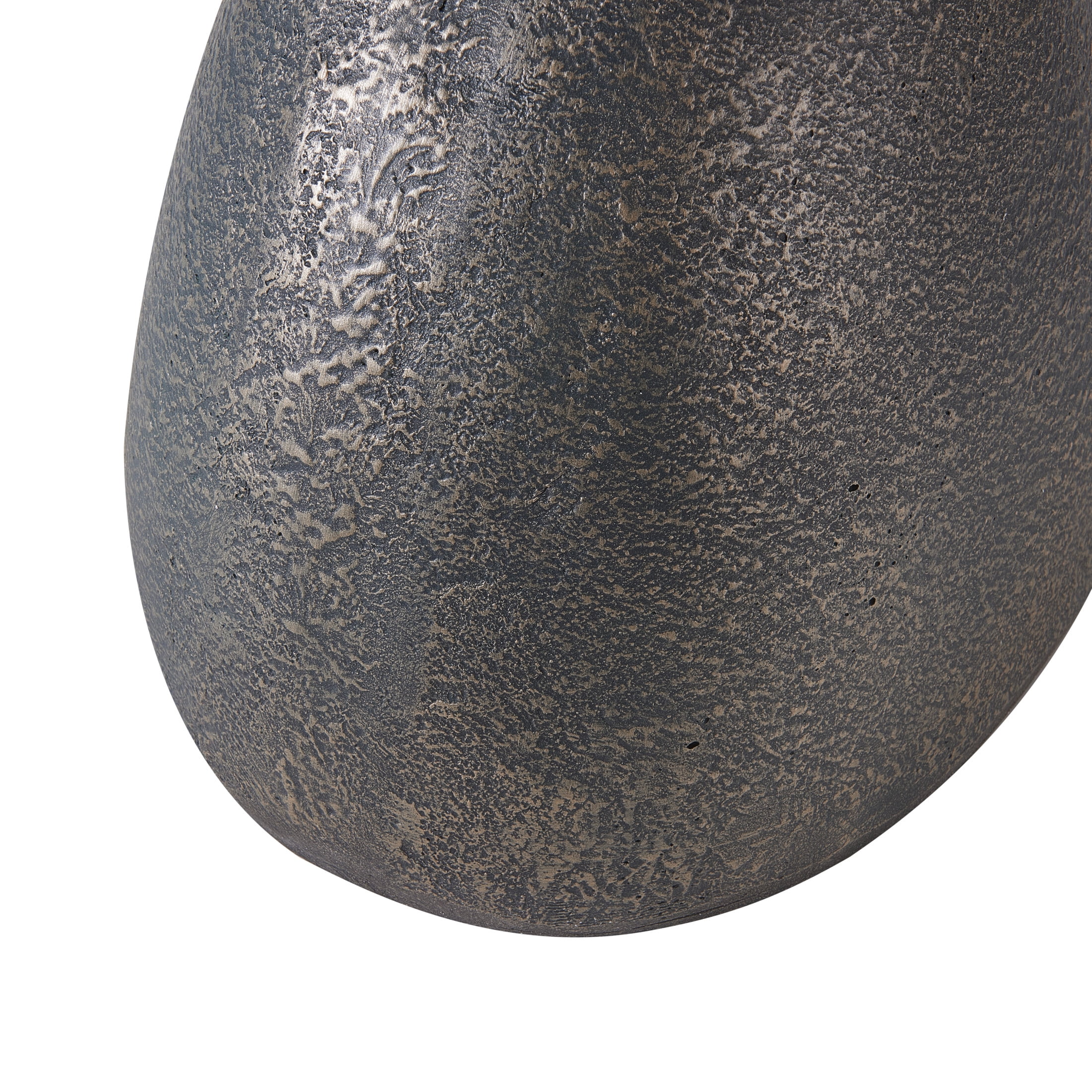 Christopher Knight Home Lightweight Concrete Outdoor Side Table, Sculptural Oval Design, Copper