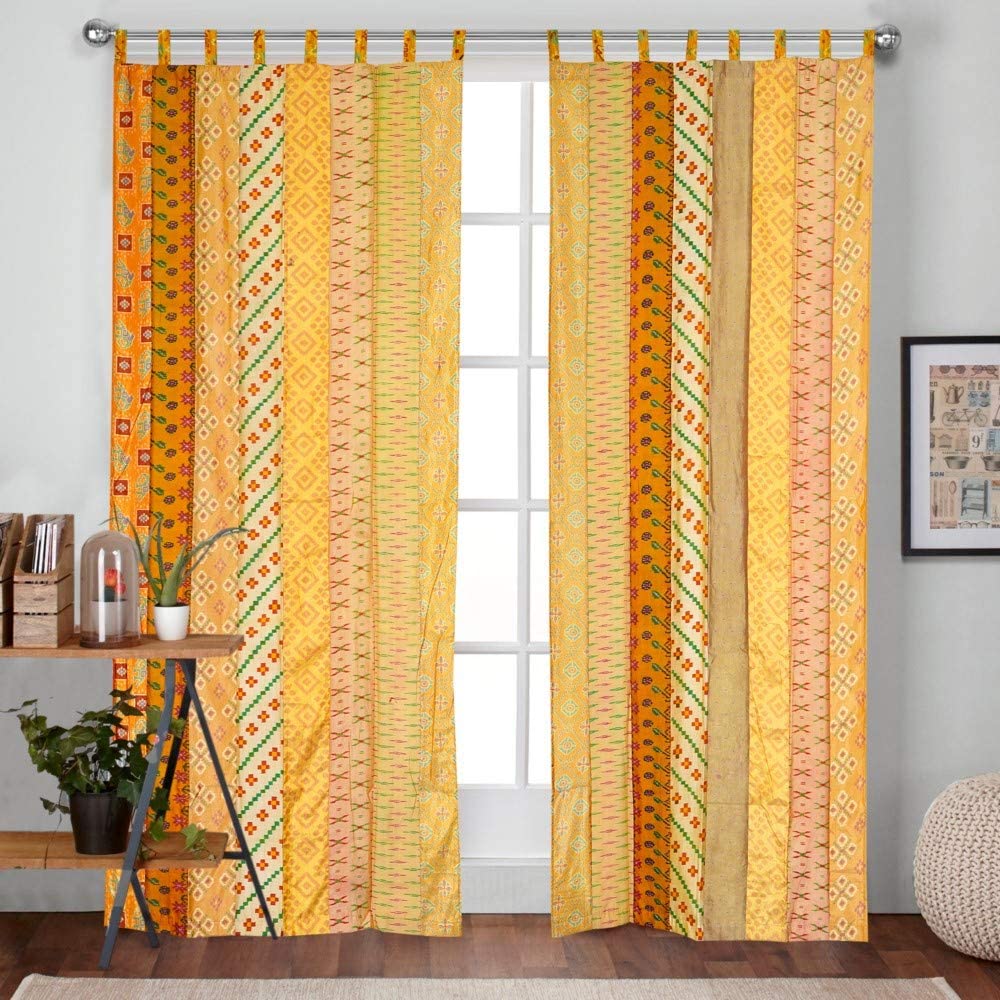 Vinsan International Indian Curtain Saree Silk Curtain Theme Patchwork