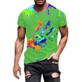 thumbnail image 3 of T Shirts for Men Loose Fit Quarter Sleeve Big and Tall Cotton Short Sleeve Lightweight Printing Round Neck Casual Summer Beach Basic Streetwear, 3 of 5