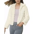 thumbnail image 1 of INSPIRE CHIC Veste Courte Duveteuse pour Femme en Fausse Fourrure à Col Rabattu, Ouverte à L'Avant, L Blanc, 1 of 6