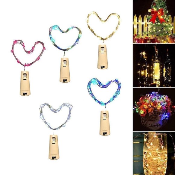 Iumwxz Led Lights Bottle Stopper Lights Battery Operated Led Mini Battery Powered String Lights Party Wedding Christmas Decoration Kinds of Color To Choose Led Light Strips Solar Lights Outdoor Blue