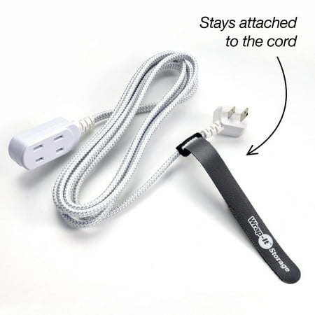 Wrap-It Storage - Self-Gripping Cable Ties (20-Pack) Reusable Hook and Loop Cord Organizer Cable Tie for Cord Management and Organization - Black