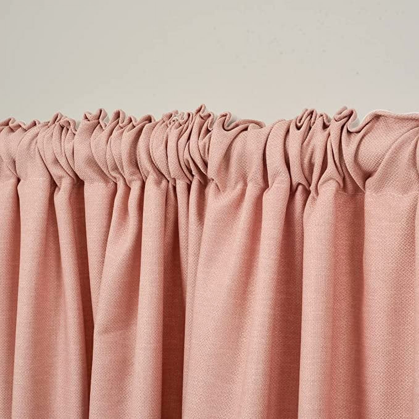 3S Brother's Home Decorative Baby Pink Curtains Extra Long Luxury Colors Linen Look Custom Made 5-25 Feet Made in Turkey Hang Back Tab ( 1 Panel ) Home Décor -(52"Wx204"L)