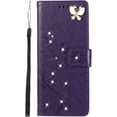 thumbnail image 3 of Compatible with Samsung Galaxy S21 FE 5G Case Glitter with Card Holder Flip Wallet Phone Case for Women Crystal Butterfly Shockproof Protective Case for Samsung Galaxy S21 FE 5G,Purple GY, 3 of 16