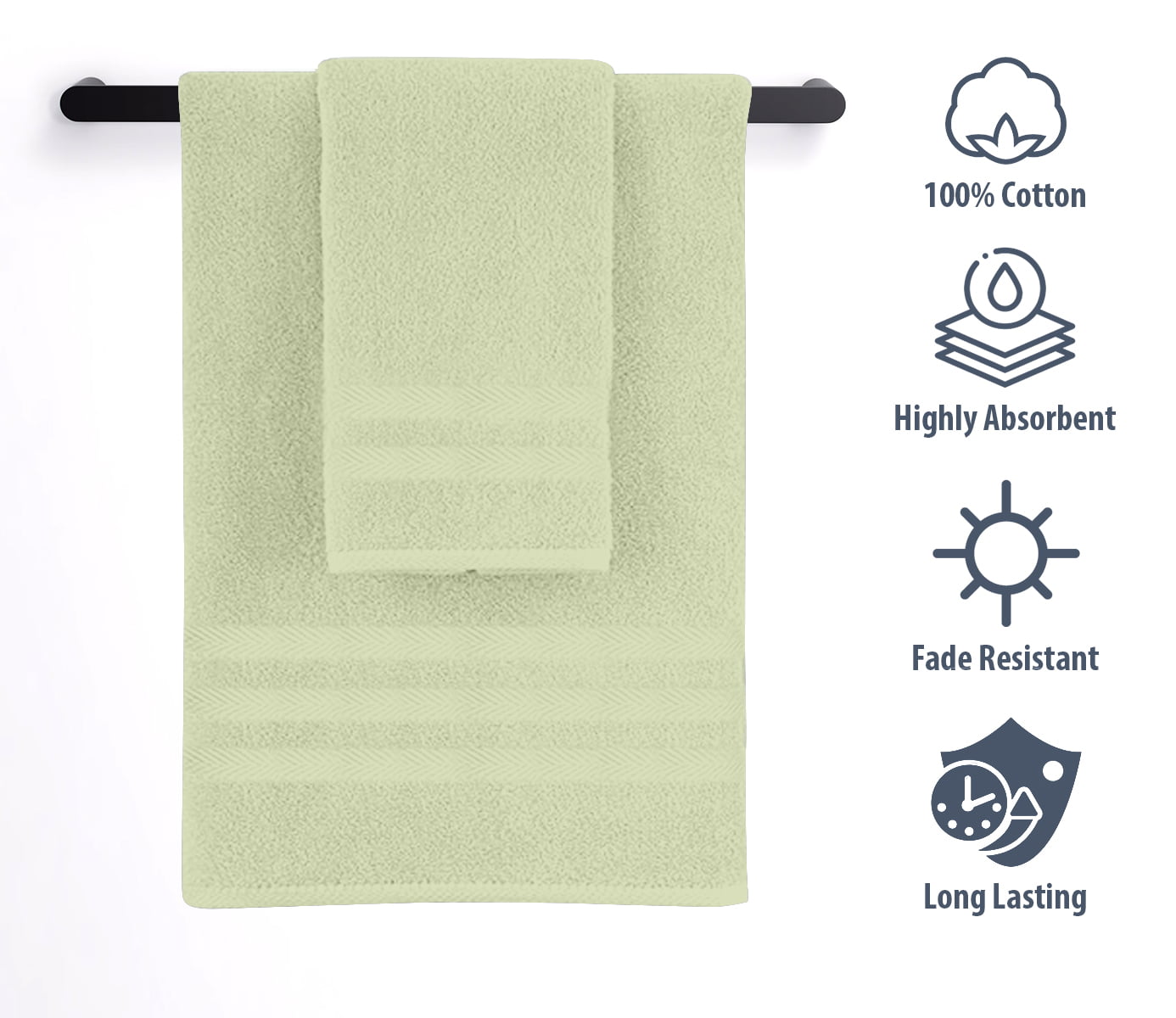 Latitude Run® Vinson Extra Absorbent 7 Piece 100% Cotton Bath Towel Set &  Reviews