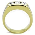 thumbnail image 3 of Two-Tone IP Gold (Ion Plating) Stainless Steel Ring with Top Grade Crystal in Clear for Women Clear Stone Color Style TK1615 Size 13, 3 of 4