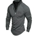 thumbnail image 1 of pstuiky manga larga para hombre, Camisa deportiva de manga larga con cremallera de color liso para hombre camisetas de hombre s, 1 of 2
