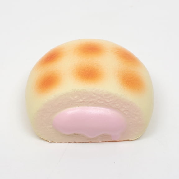 2.8" Roasted Bun Squishy Toys, Slow Rebound Stress Balls, Realistic Food Shaped Squeeze for Stress Relief, Cute Dim Fidget for Office Classroom Party(A)