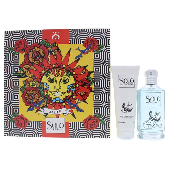 Solo Soprani Smile par Luciano Soprani pour Femmes - Coffret Cadeau 2 Pcs Vaporisateur EDT 3,3 Oz, Gel Douche 3,4 Oz