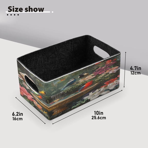 BZSMCE Shelf Baskets Colorful Birds Pattern Pattern Storage Cube Bins 10.1*6.3*4.7in Set of 2