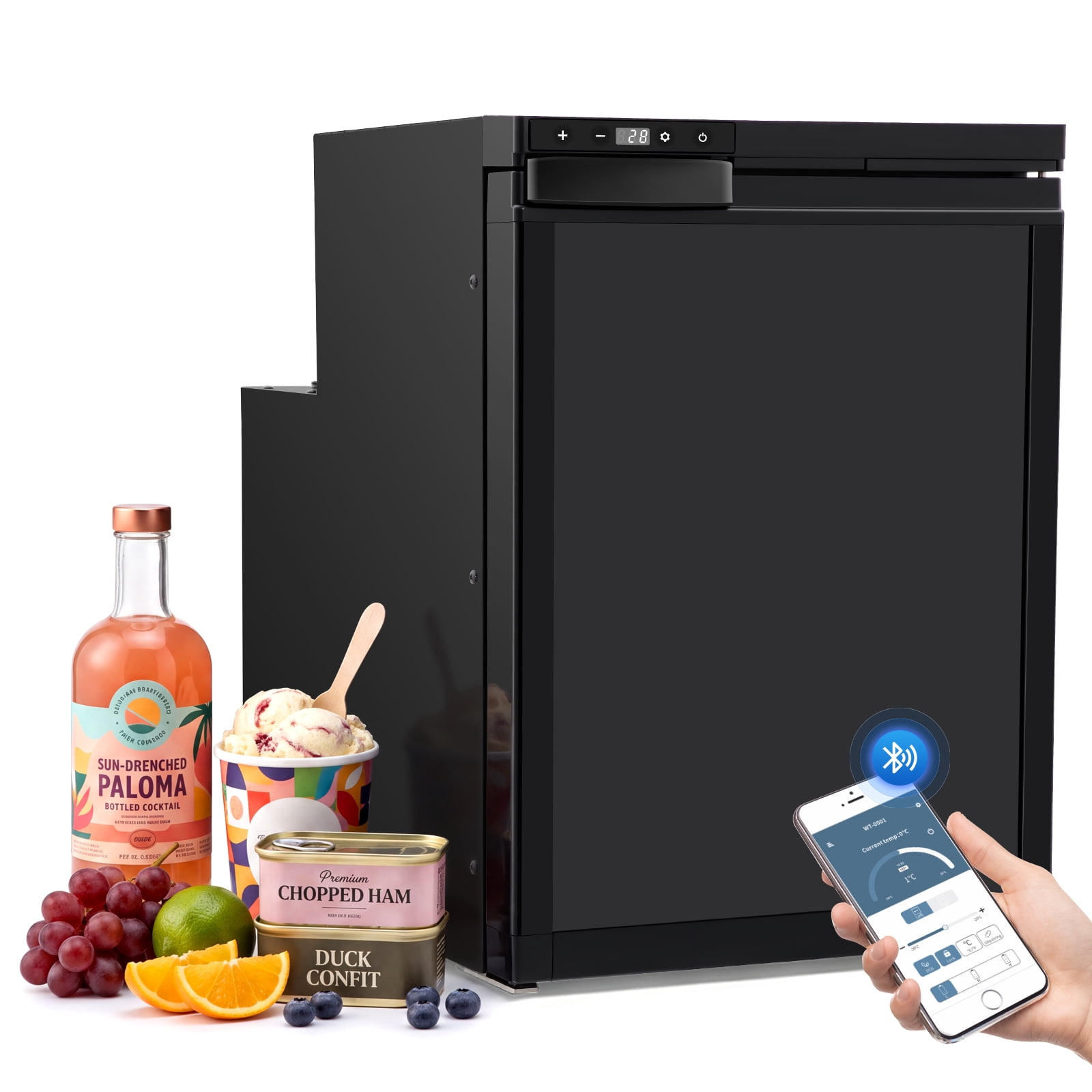 SIMZLIFE 12 Volt Car Refrigerator, 80QT Portable Fridge Freezer