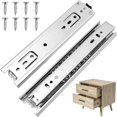 thumbnail image 1 of Metal Rails for Home Office Furniture, Stainless Steel Drawer Slides Heavy Duty Ball Bearing Tracks for Quiet Sliding, Side Mount 3-Fold Extension for Kitchen Cabinets Wardrobes (20cm Length), 1 of 5