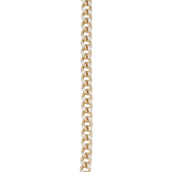 Bead Landing 18" White & Gold Enamel Curb Chain - 4mm Nickel-Free Iron Chain for Charms, Pendants & Statement Jewelry, 6-Pack