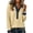 313#Beige, variant on Womens Polo Shirts Waffle Knit Denim Lapel Patchwork Contrast Cuff Long Sleeve Shirts Blue 2XL