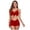 Wine, variant on Women's Split Swimsuit Solid Color High Waist Beach Bikini Swimwear,S