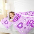 thumbnail image 6 of Manfei Cartoon Love Heart Full Size Comforter Sets for Teen, Dreamy Purple Stars Bedding Comforter Set, Buffalo Plaid Reversible Bedding Sets, Luxury Bedroom Decor, 3-Piece, 6 of 9