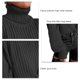 thumbnail image 5 of Suéter de punto Cuello alto Hombro caído Jersey de manga larga Suéter casual para mujer Negro M, 5 of 6